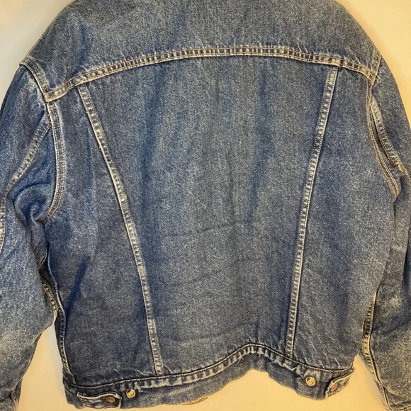 AUTHENTIC LEVIS Size 44 Reg Made in USA Sherpa Lined Denim Jacket VTG 1980’s - Picture 2 of 12